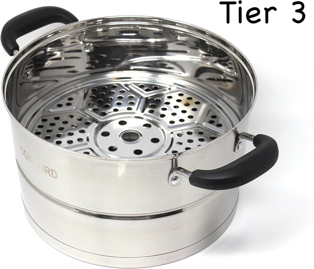 Stainless Steel 3 Tier Steamer Set 28cm A7