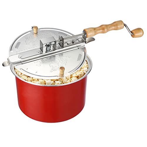 Great Northern Popcorn Original Stainless Steel Stove Top Popcorn Popper, Silver, 6 Quart