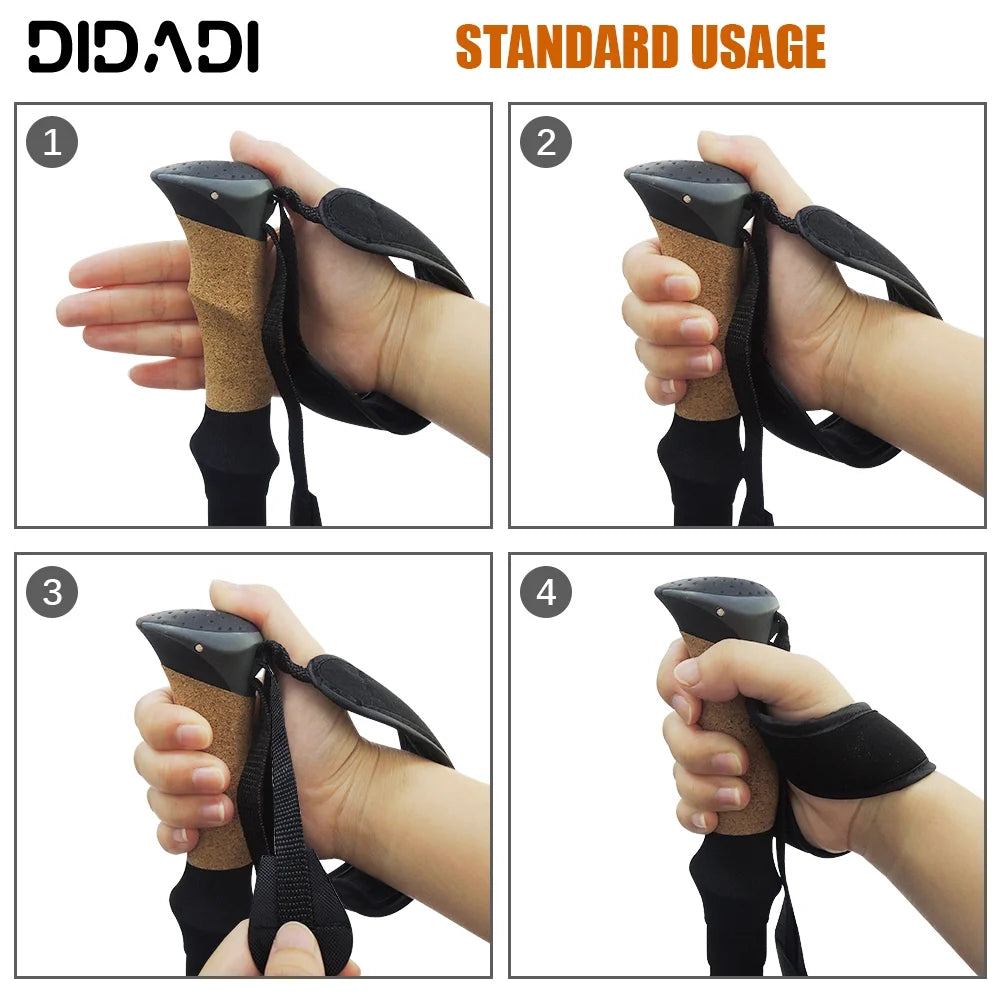 Carbon Fiber Hiking Poles Anti-Shock Quick Lock Lightweight Adjustable Trekking Sticks A7