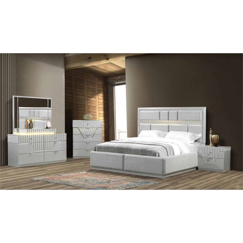 Modern 2-Drawer Nightstand Wood Gray k7