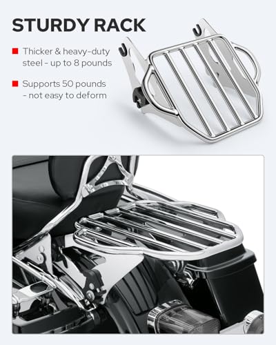 Chrome Detachable Luggage Rack for Harley Touring 2009-2024 k7