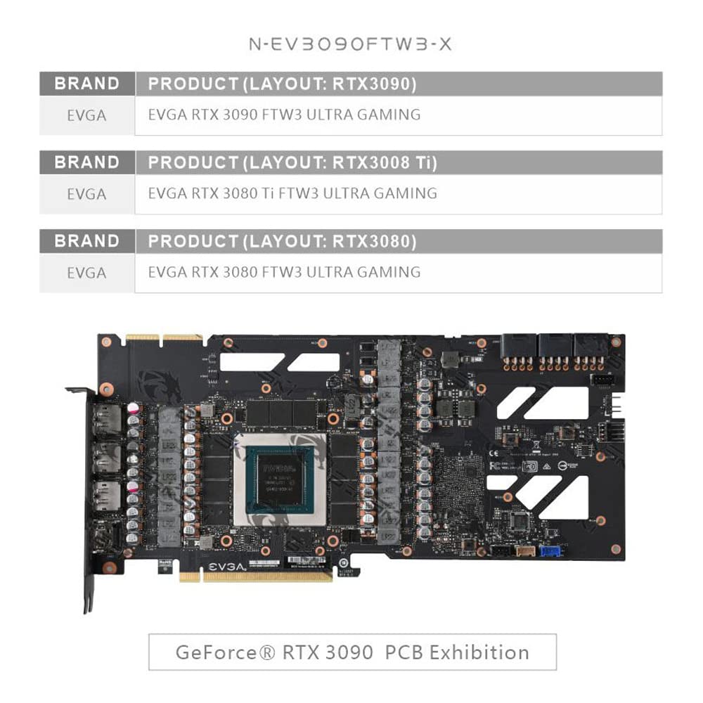 GPU Copper Water Cooling Block for RTX 3090 3080 FTW3 Ultra A7