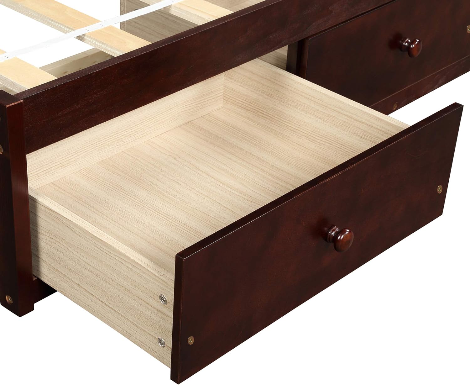Storage Bed with 3 Drawers Wood Platform Frame k7