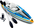 Sunlite Sports 2-Person Inflatable Kayak with Aluminum Oars (136" x 33"), High Output Air Pump and Storage Bag, Double Tandem Kayak for Adults, Two Person Canoe and Kayack, S2 Chesapeake
