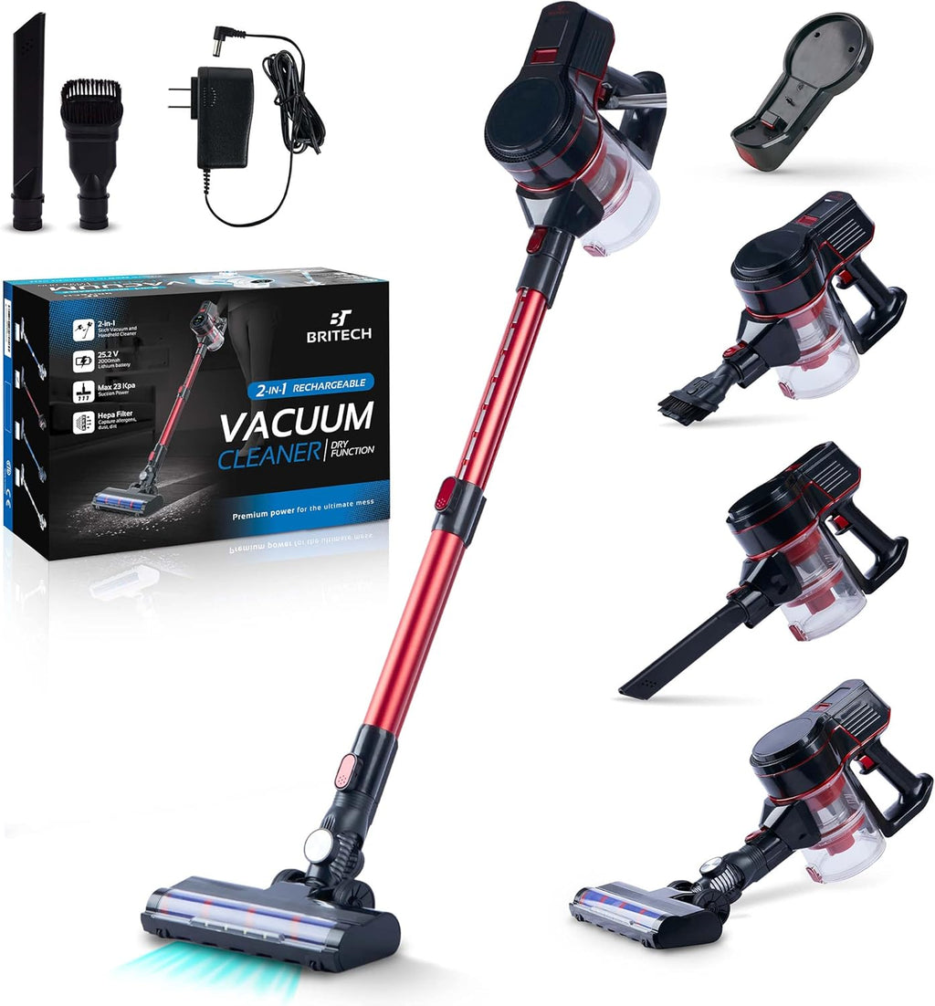 Cordless Stick Vacuum Cleaner 250W, 30min Runtime, LED Display, for Carpet & Hardwood A7