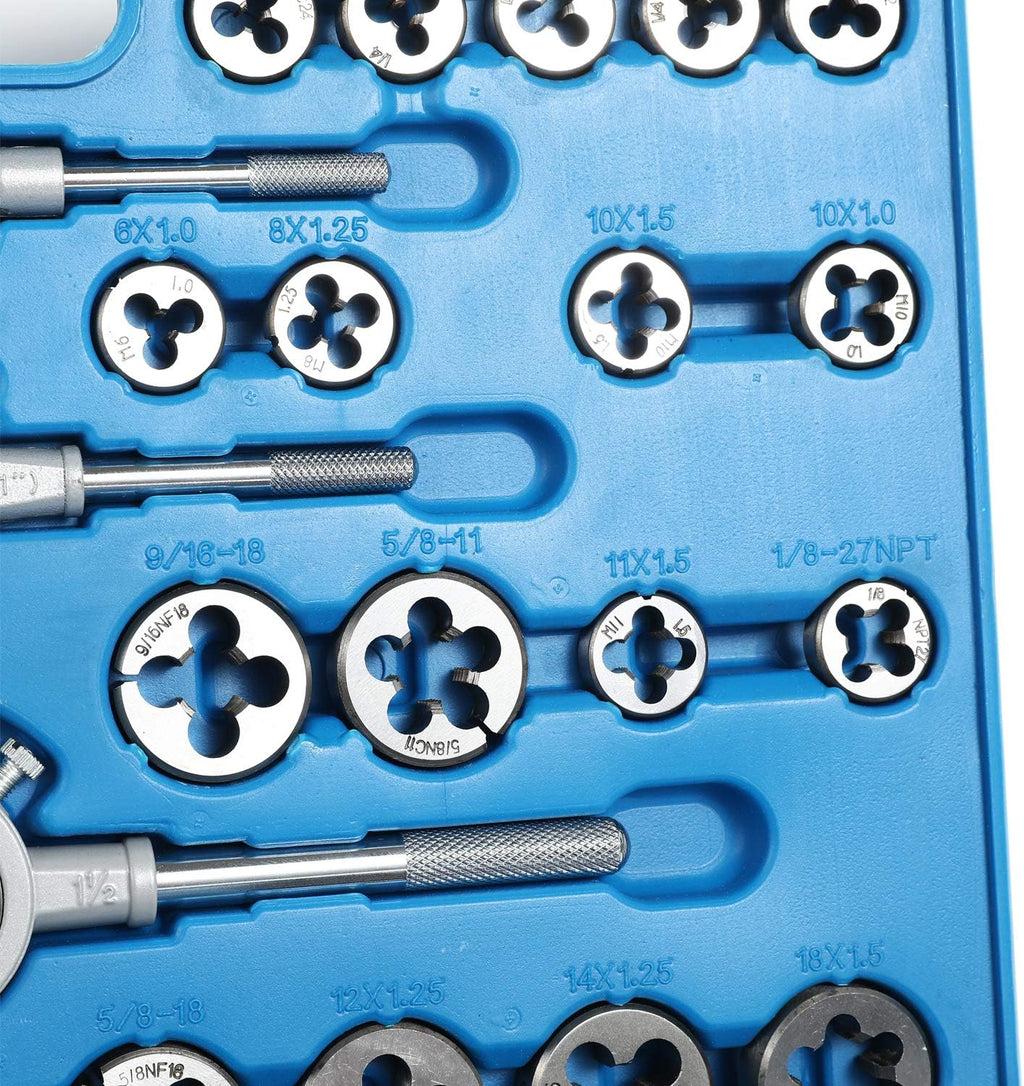 86 Piece Metric SAE Tap and Die Set, Titanium Coated with Case A7