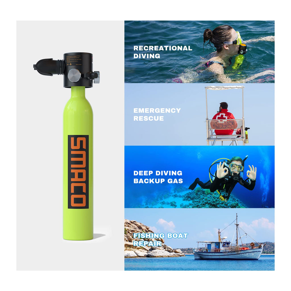 Mini Scuba Tank 0.5L Portable Diving Bottle with Adapter G7