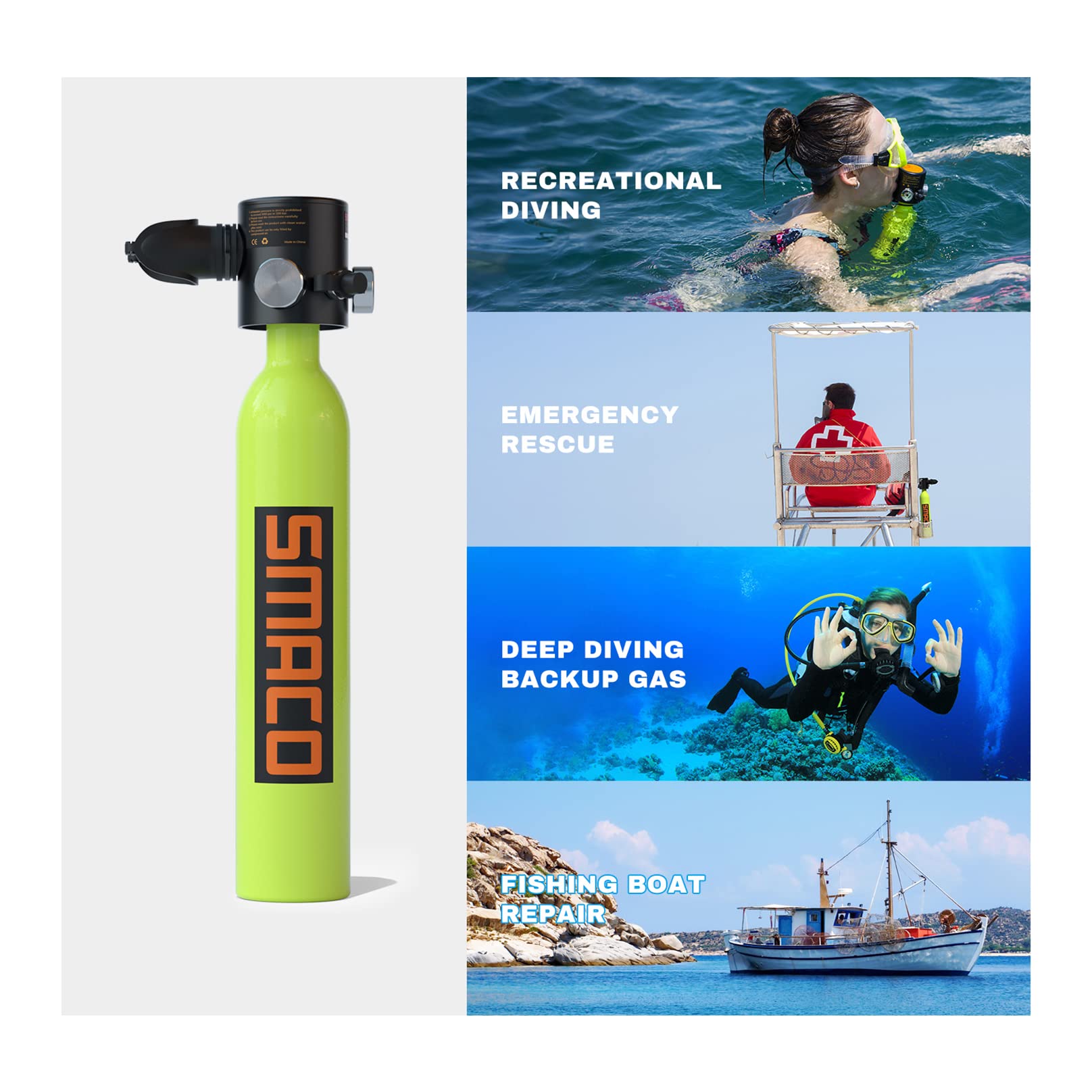 Mini Scuba Tank 0.5L Portable Diving Bottle with Adapter G7