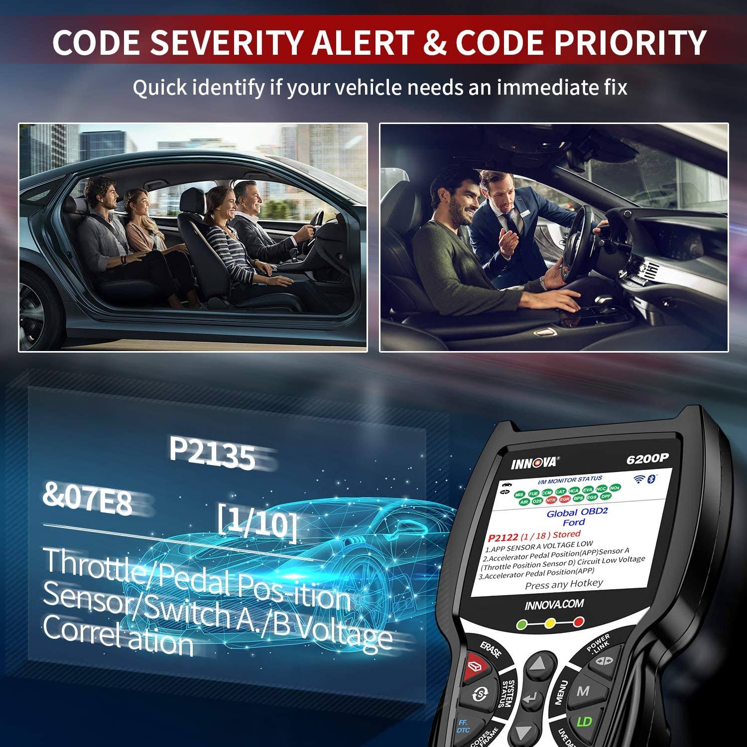 OBD2 Scanner All Systems Code Reader with Battery Reset A7k