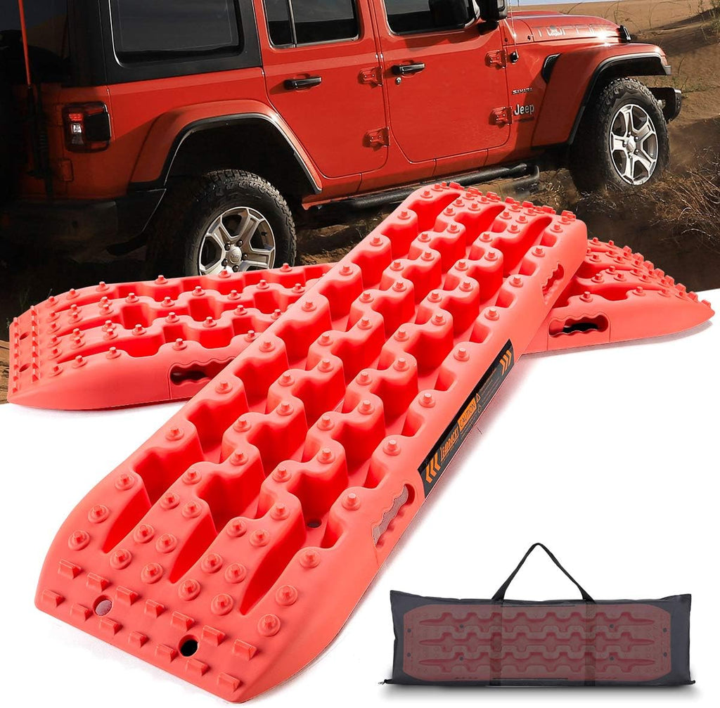 Traction Boards for Off-Road Recovery, 4x4 Tire Mats with Reflective Stickers, 2 Pcs Green a7