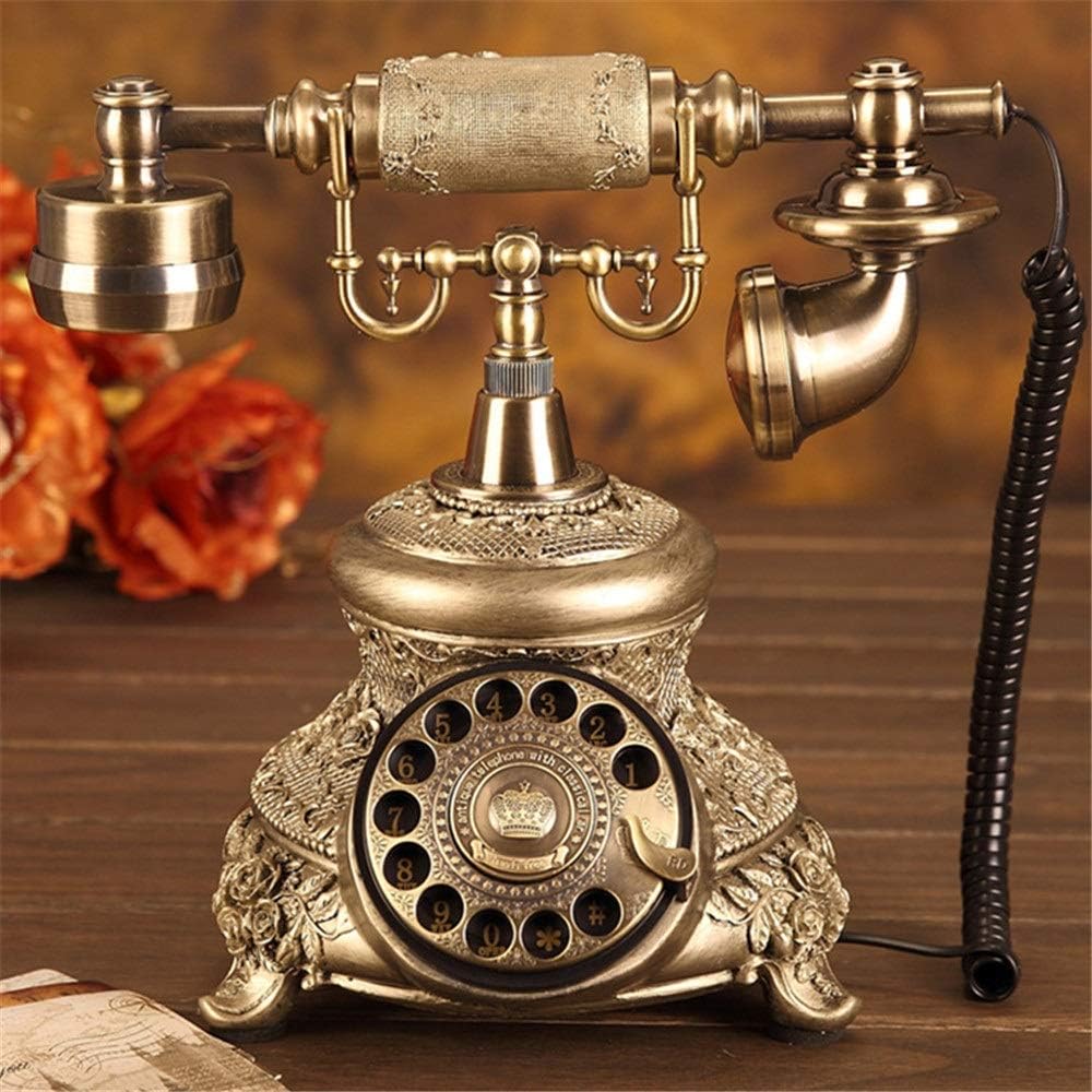 Retro Rotary Dial Landline Desk Phone for Home Decor k7