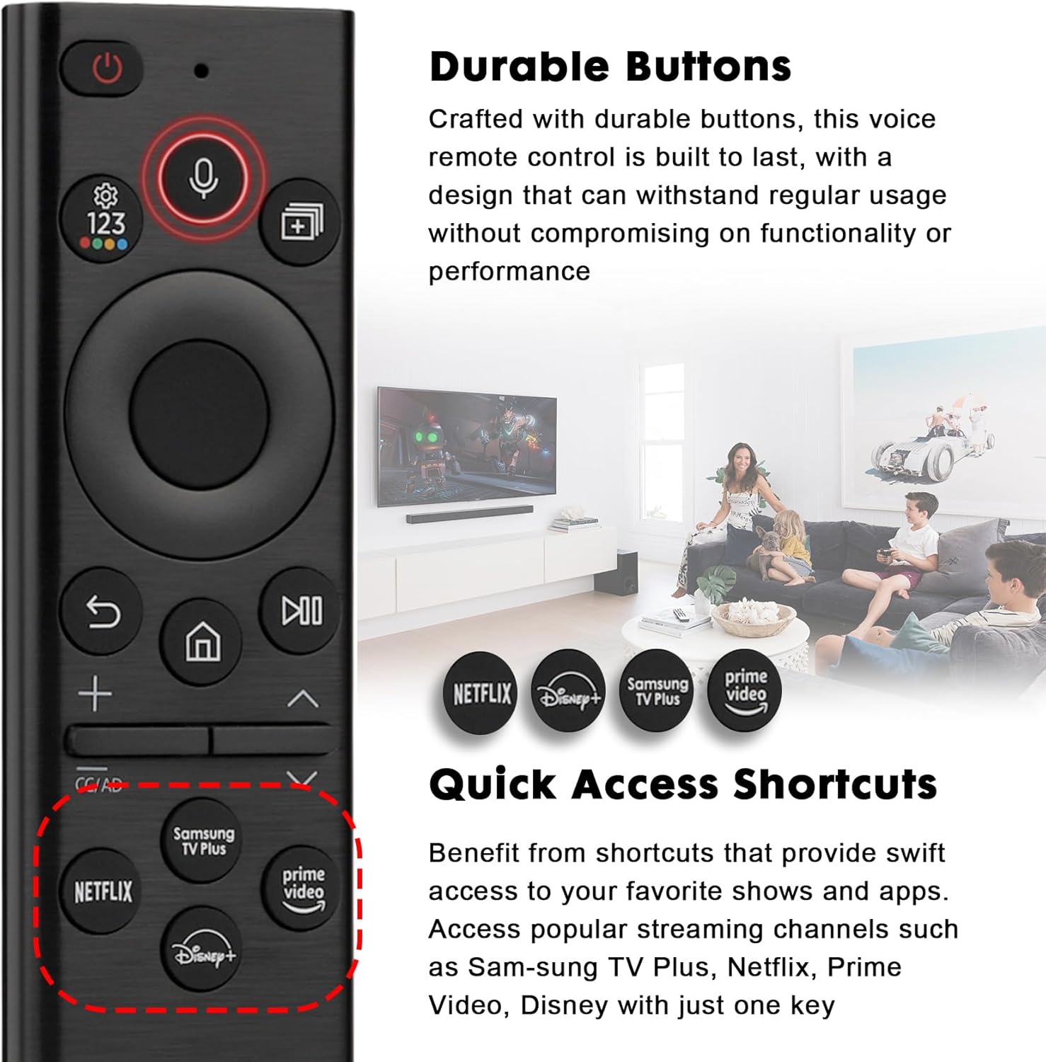 Remote Control for Smart TV Voice Function 2018-2022 OLED QLED UHD Series K7