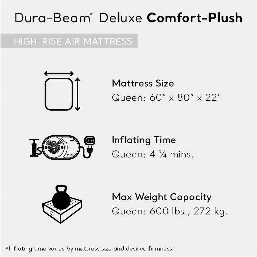 Air Mattress Queen with Built-in Electric Pump 22in Height a7