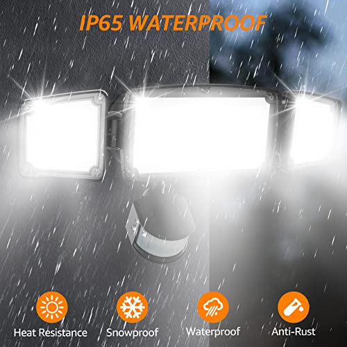 2pack LED Motion Sensor Outdoor Lights 38W 4200LM IP65 Black k7