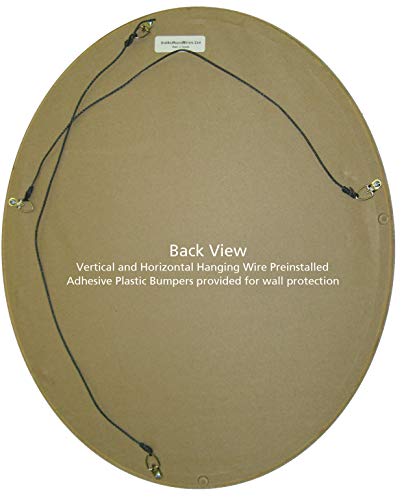 Oval Beveled Wall Mirror 20x24 Linen White a7