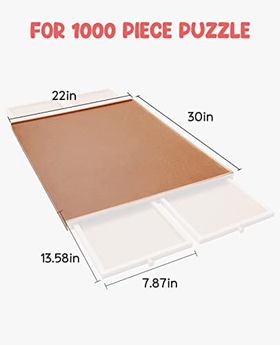 Wooden Jigsaw Puzzle Table with Drawers & Cover Mat 7k