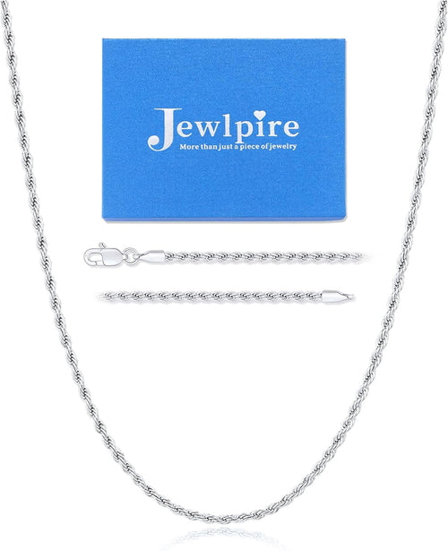 Jewlpire 14K Gold Rope Chain Necklace for Men Women, 2.5mm 3mm 4mm Mens Necklace Stainless Steel Rope Chain for Men Sturdy & Comfortable Men's Chain Necklaces, 16 18 20 22 24 26 Inch