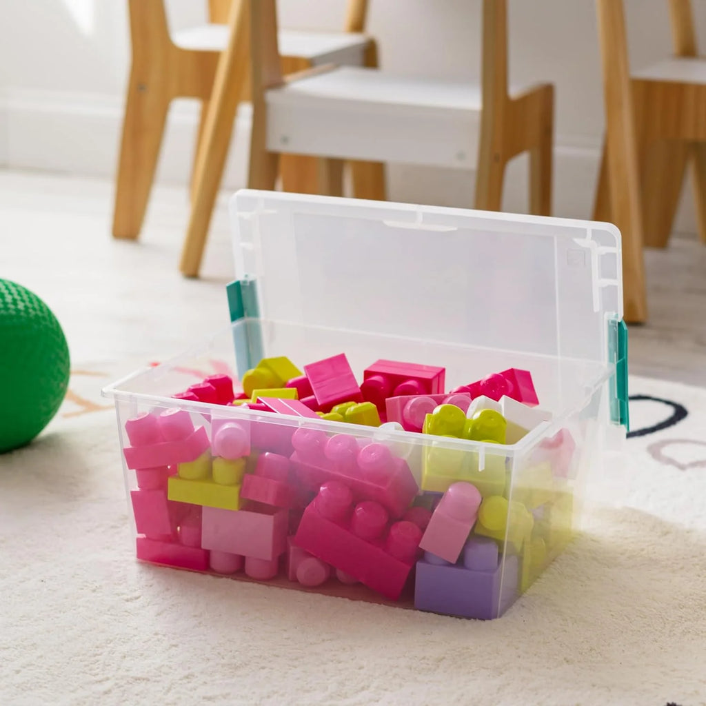 Plastic 12 Qt Storage Bins, 4 Pack k7