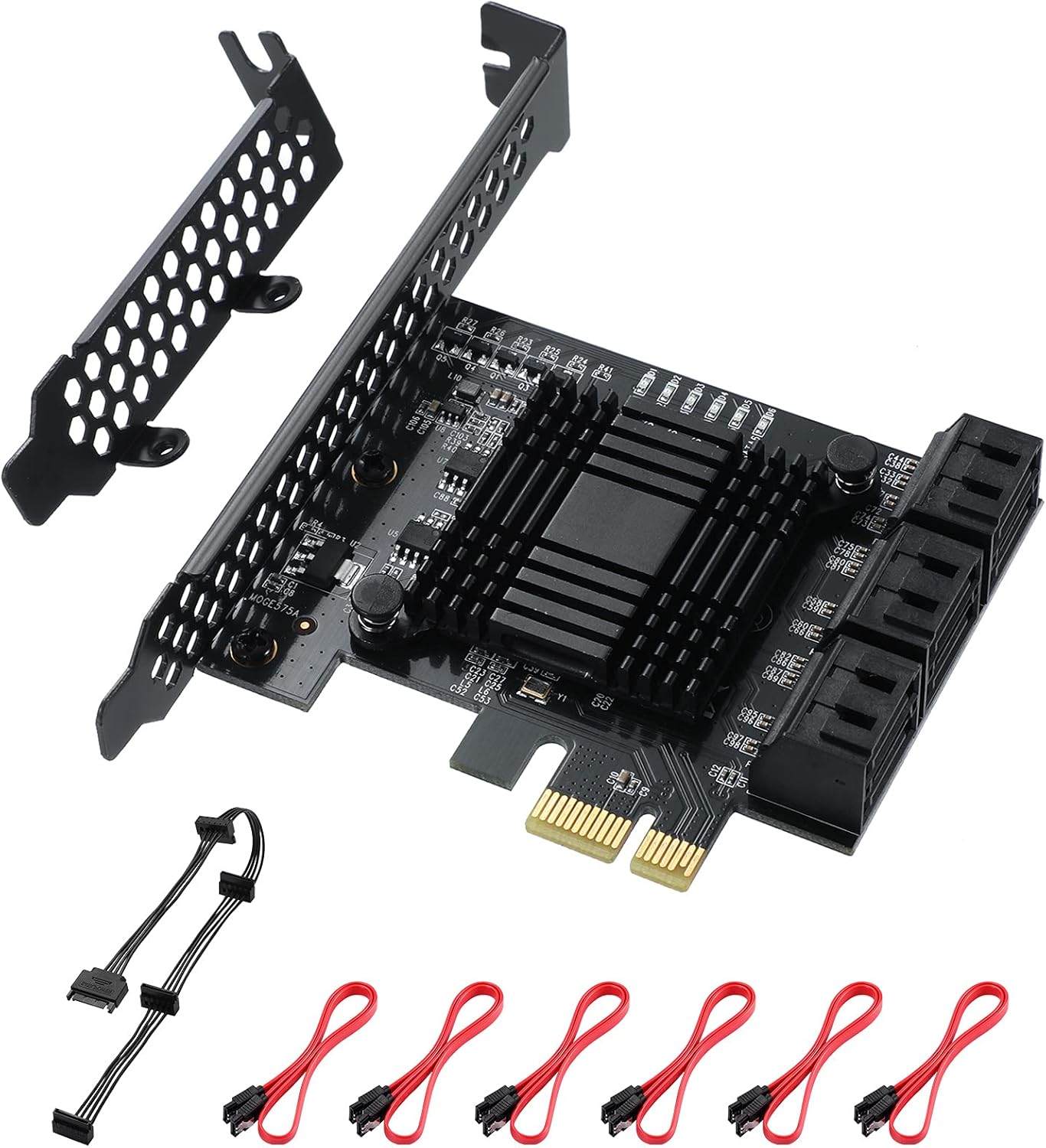 16 Port SATA PCIe Expansion Card with 16 Cables B7k