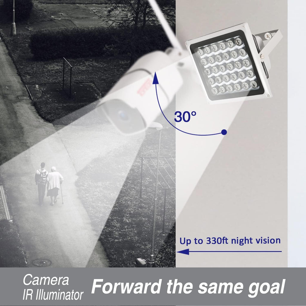 IR Illuminator 330ft 30-LED 850nm Waterproof Metal Housing A7k