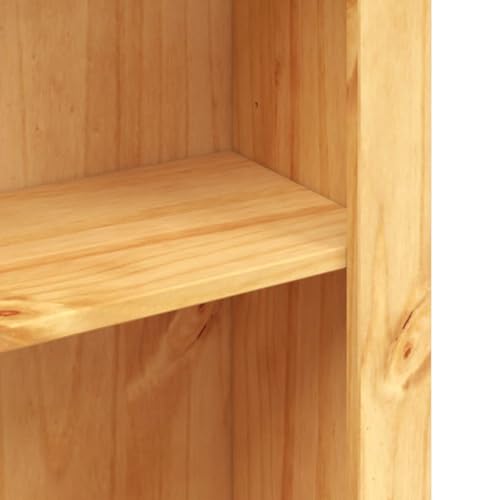 5-Tier Rustic Pinewood Bookcase with Shelves k7m