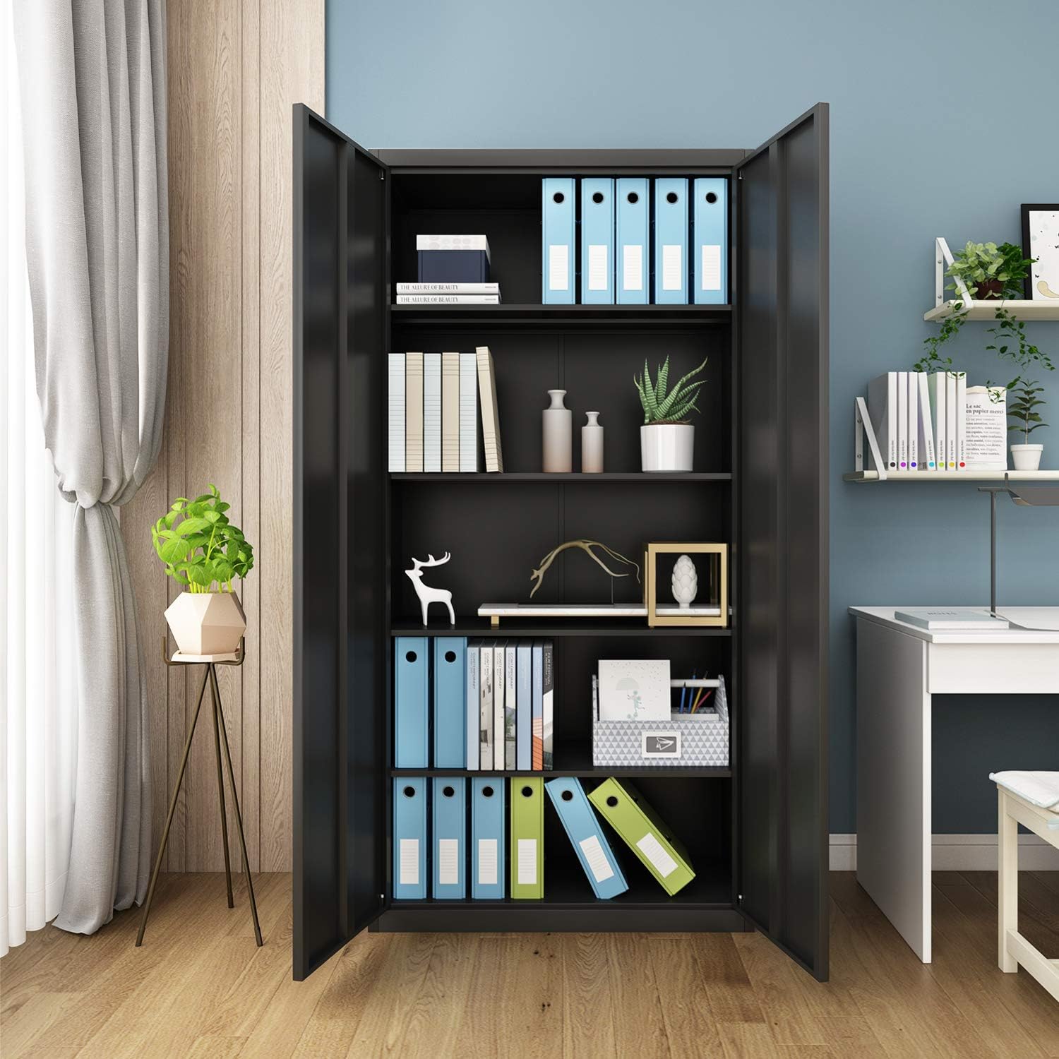 Metal Storage Cabinet with Locking Doors and Shelves a7