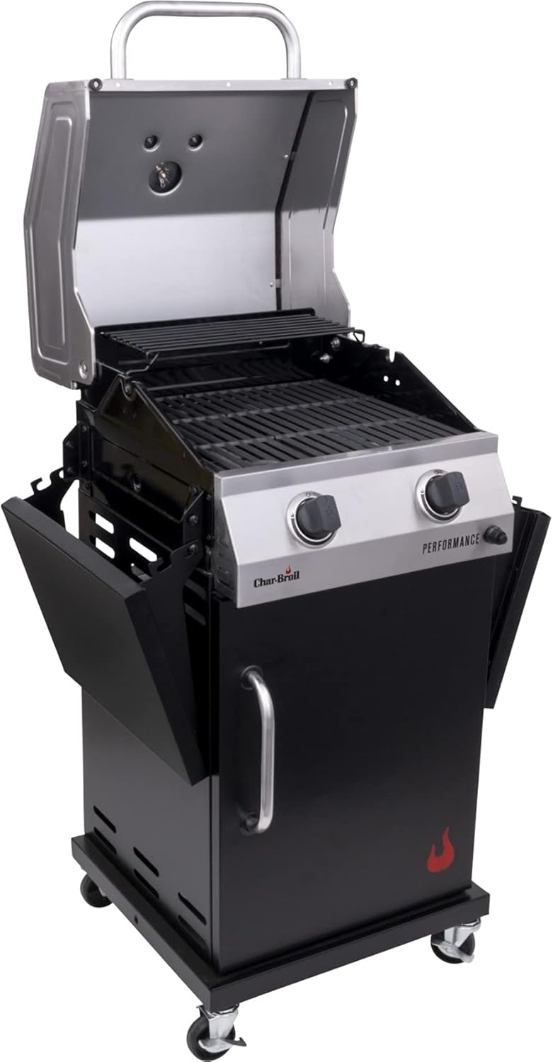 Gas Grill 2-Burner Cabinet Style Propane Stainless Black A7