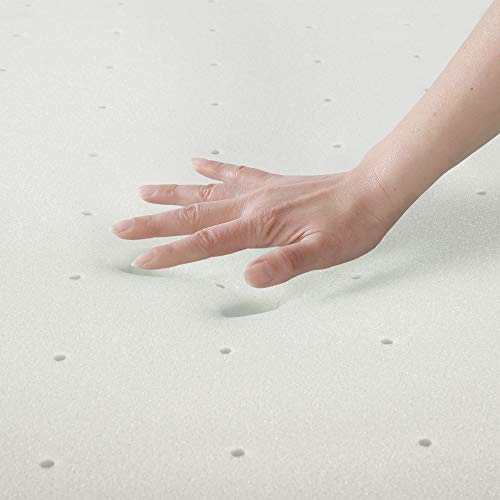 Mattress Topper 2.5 Inch Ventilated Memory Foam Short Queen White k7