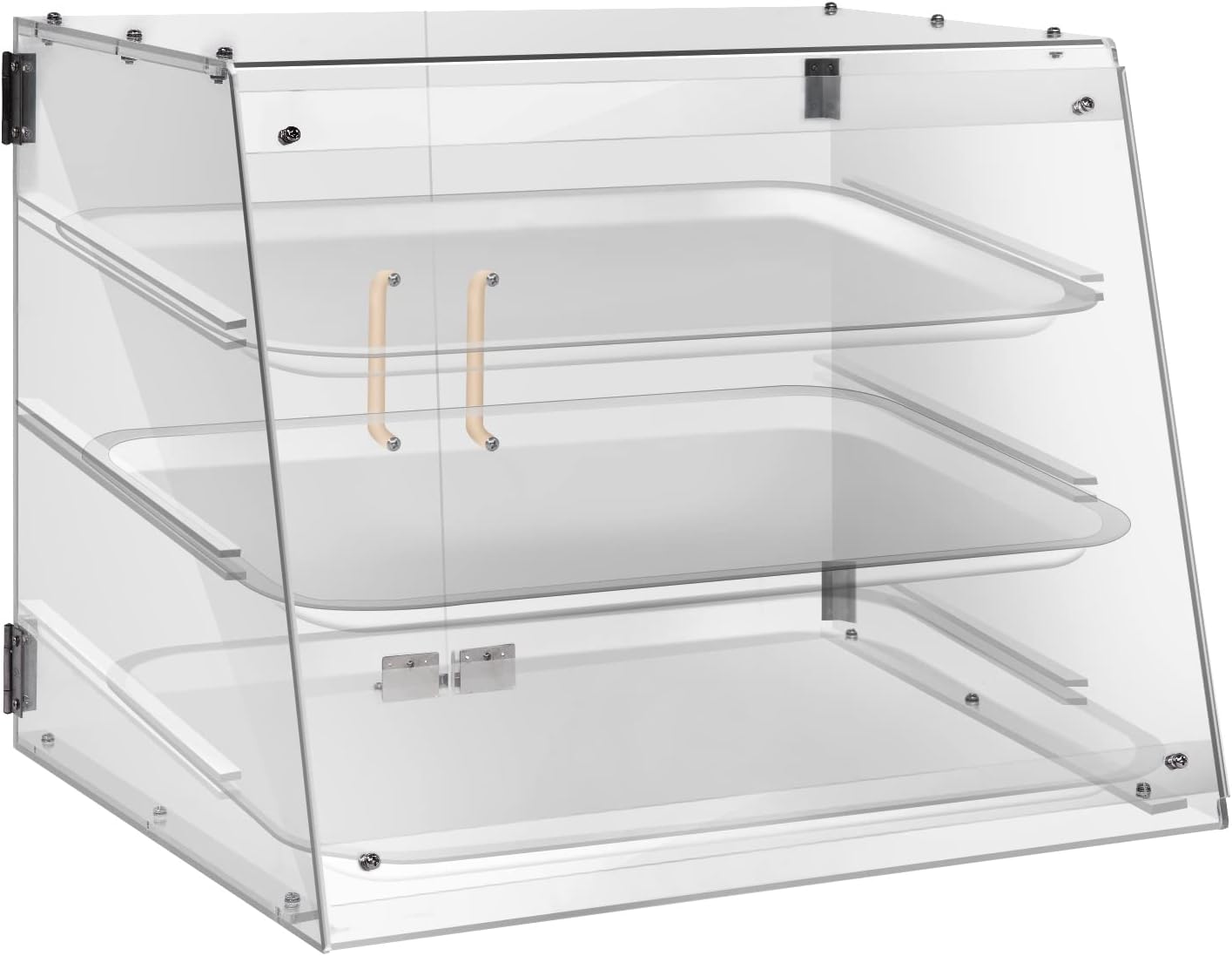 3 Tray Bakery Display Case with Rear Doors - 21" x 17 3/4" x 16 1/2"
