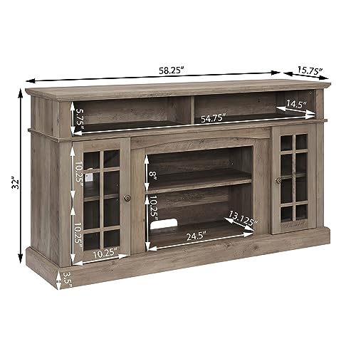 Electric Fireplace TV Stand for TVs up to 65 inch, TV Console with Storage, Espresso q7F