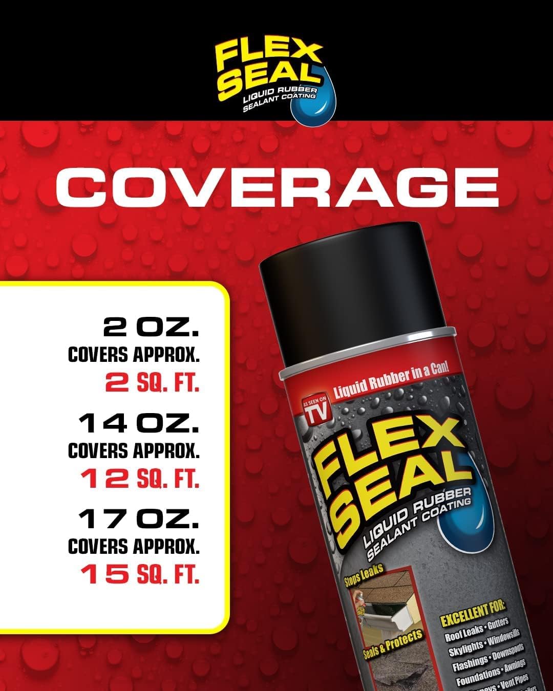 Waterproof Rubber Sealant Spray 14oz 2-Pack Black A7