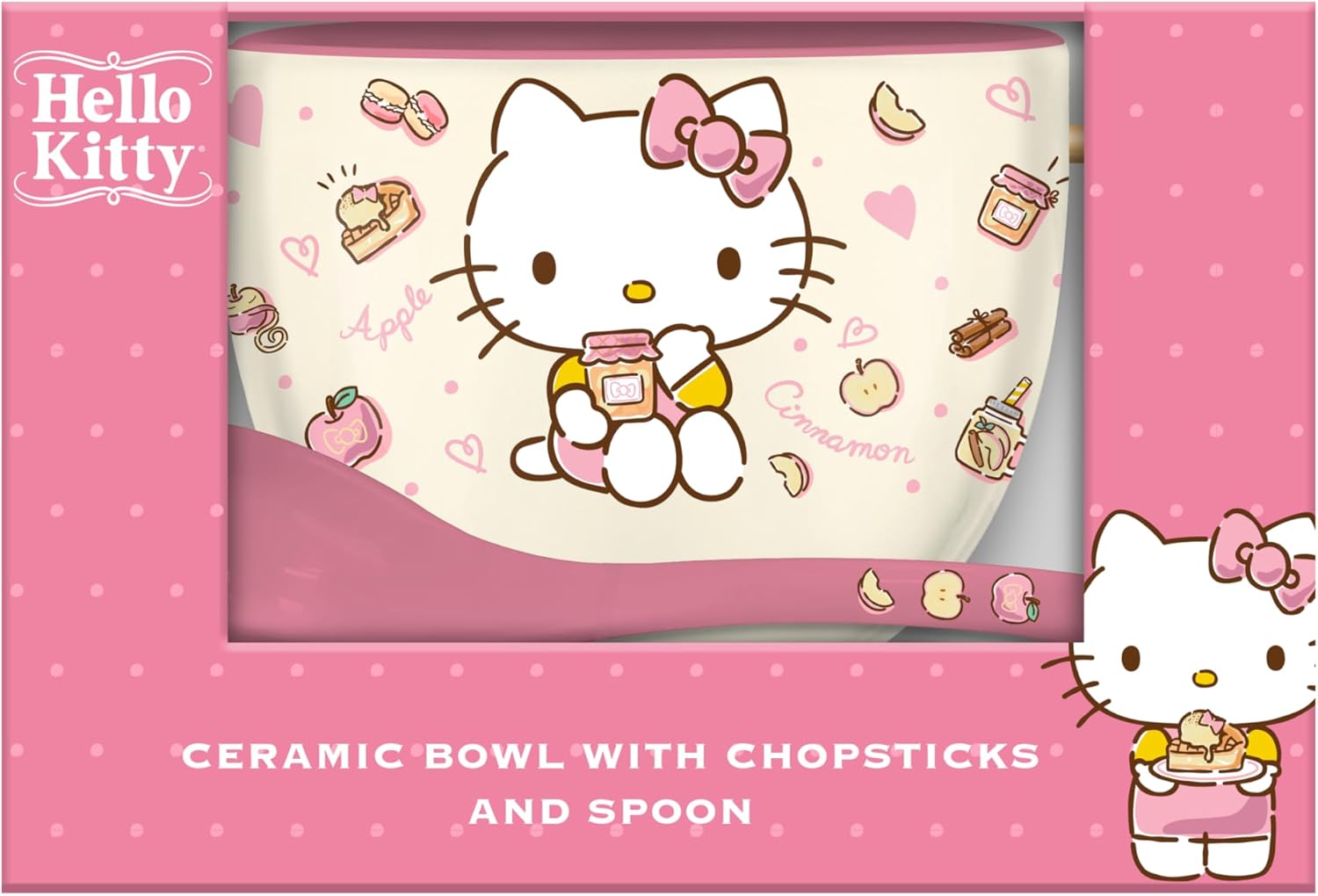 Ceramic Ramen Rice Bowl with Chopsticks and Spoon 7k