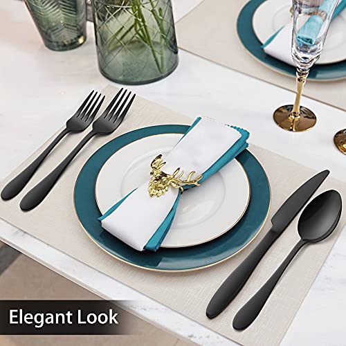 48-Piece Stainless Steel Flatware Set with Steak Knives, for 8, Dishwasher Safe k7