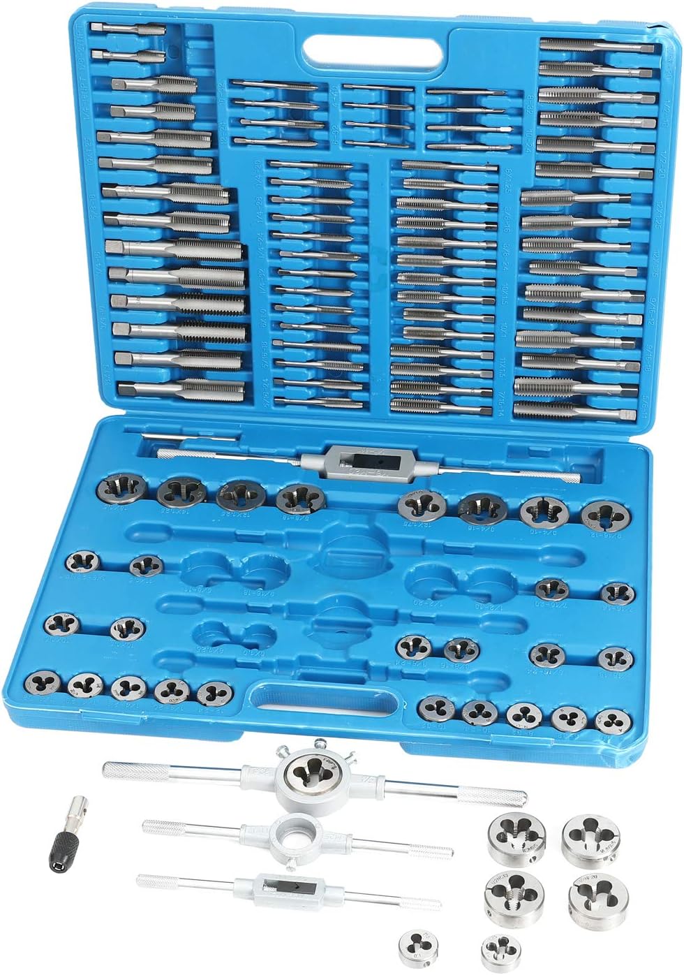 86 Piece Metric SAE Tap and Die Set, Titanium Coated with Case A7
