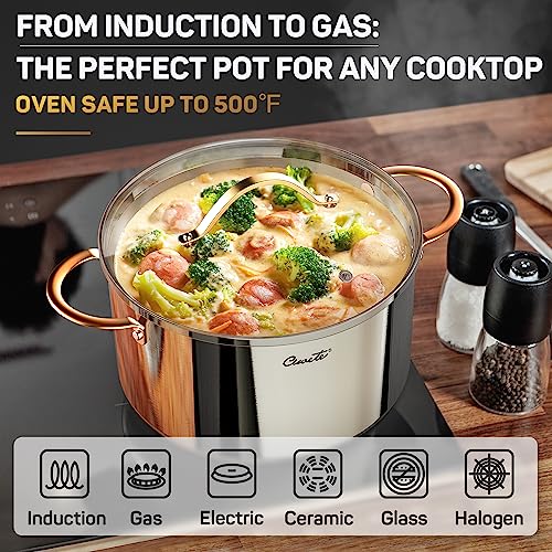 8 Quart Stock Pot with Lid, 3 Ply Stainless Steel k7