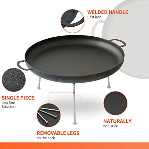 Cast Iron Griddle Pan, Seasoned, Two Loop Handles a7