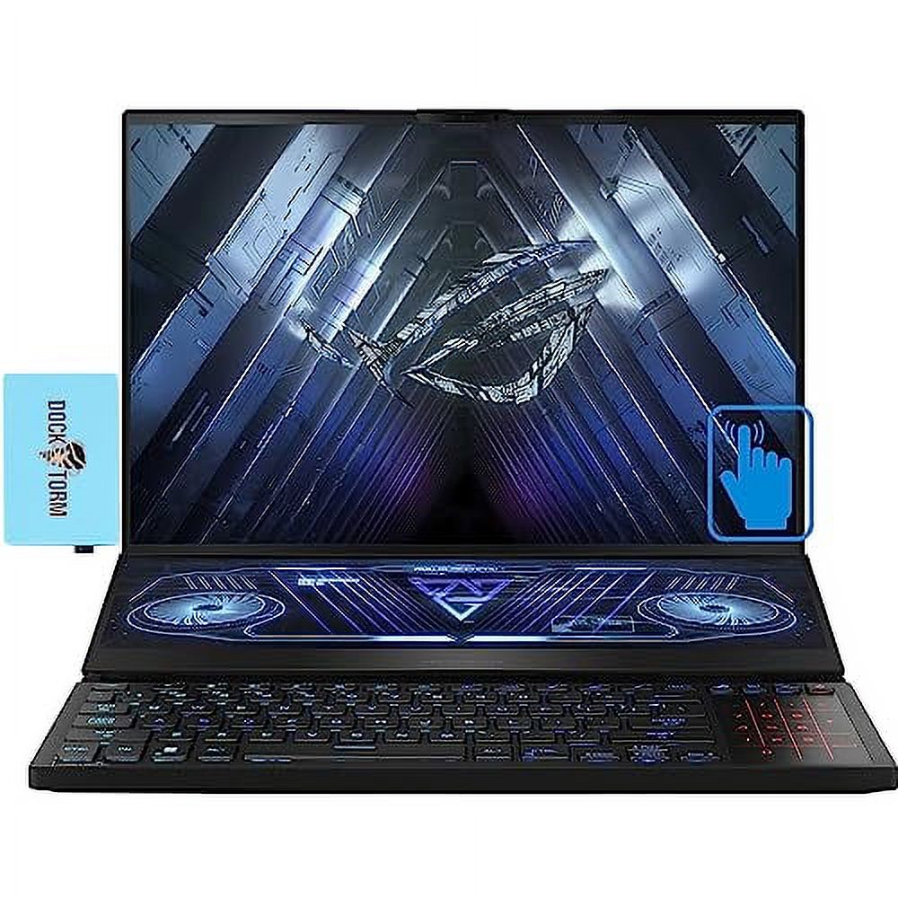 ASUS ROG Zephyrus Duo 16 Gaming Laptop 16'' 165Hz IPS Touchscreen WUXGA (1920x1200) (AMD Ryzen 7 6800H, 16GB DDR5, 2x2TB PCIe SSD RAID 1 (2TB), GeForce RTX 3060, Win10Pro) w/Hub