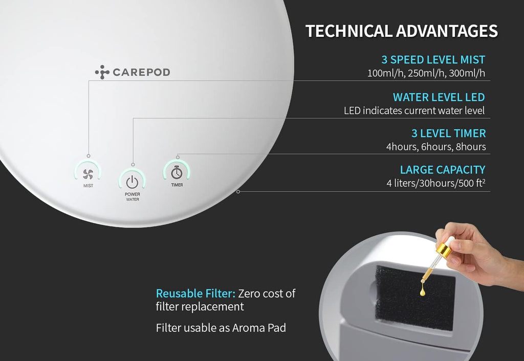 Stainless Steel Ultrasonic Cool Mist Humidifier 1gal Aroma Diffuser k7