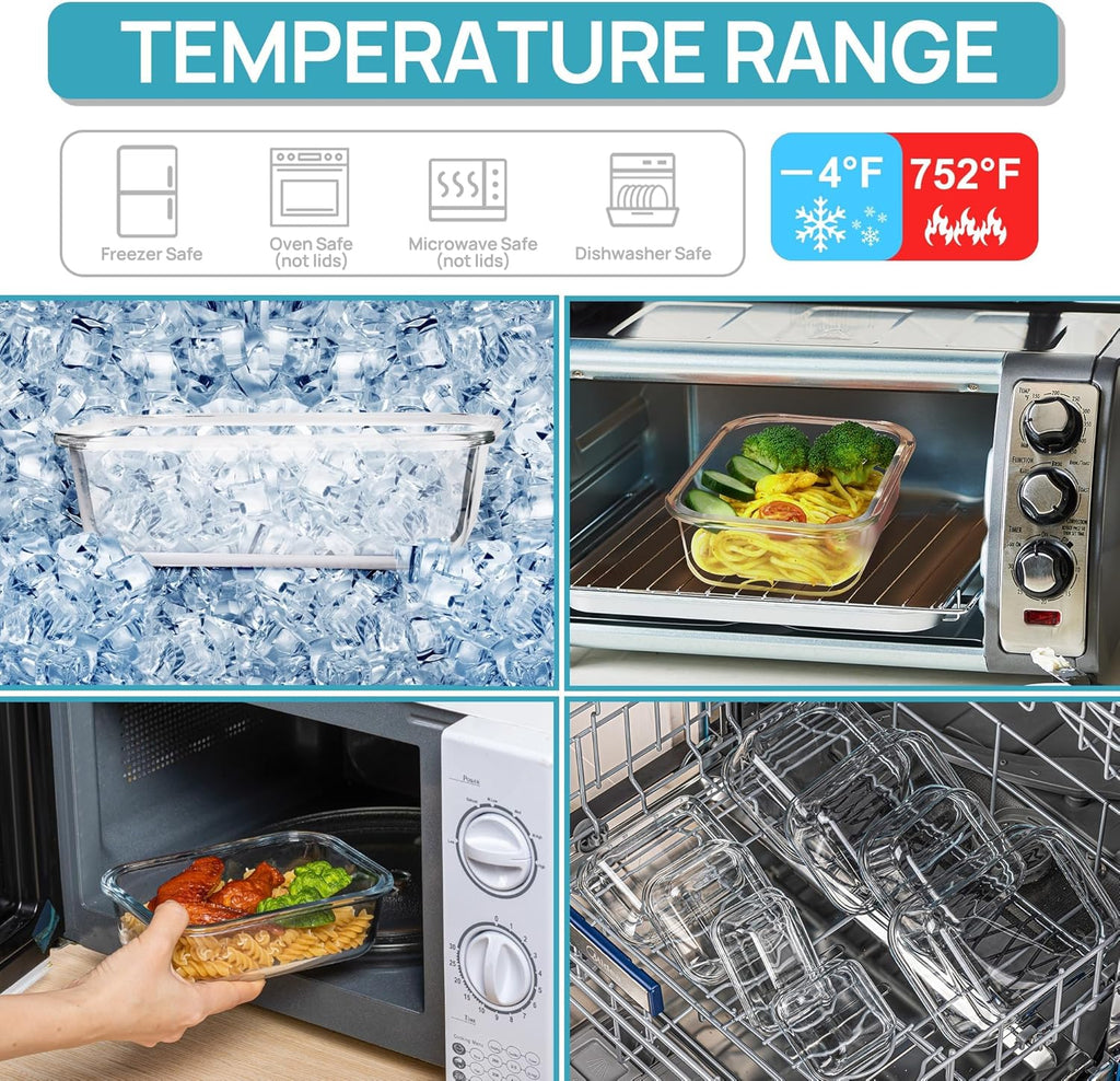 Glass Food Storage Containers with Lids Airtight Bento Boxes k7