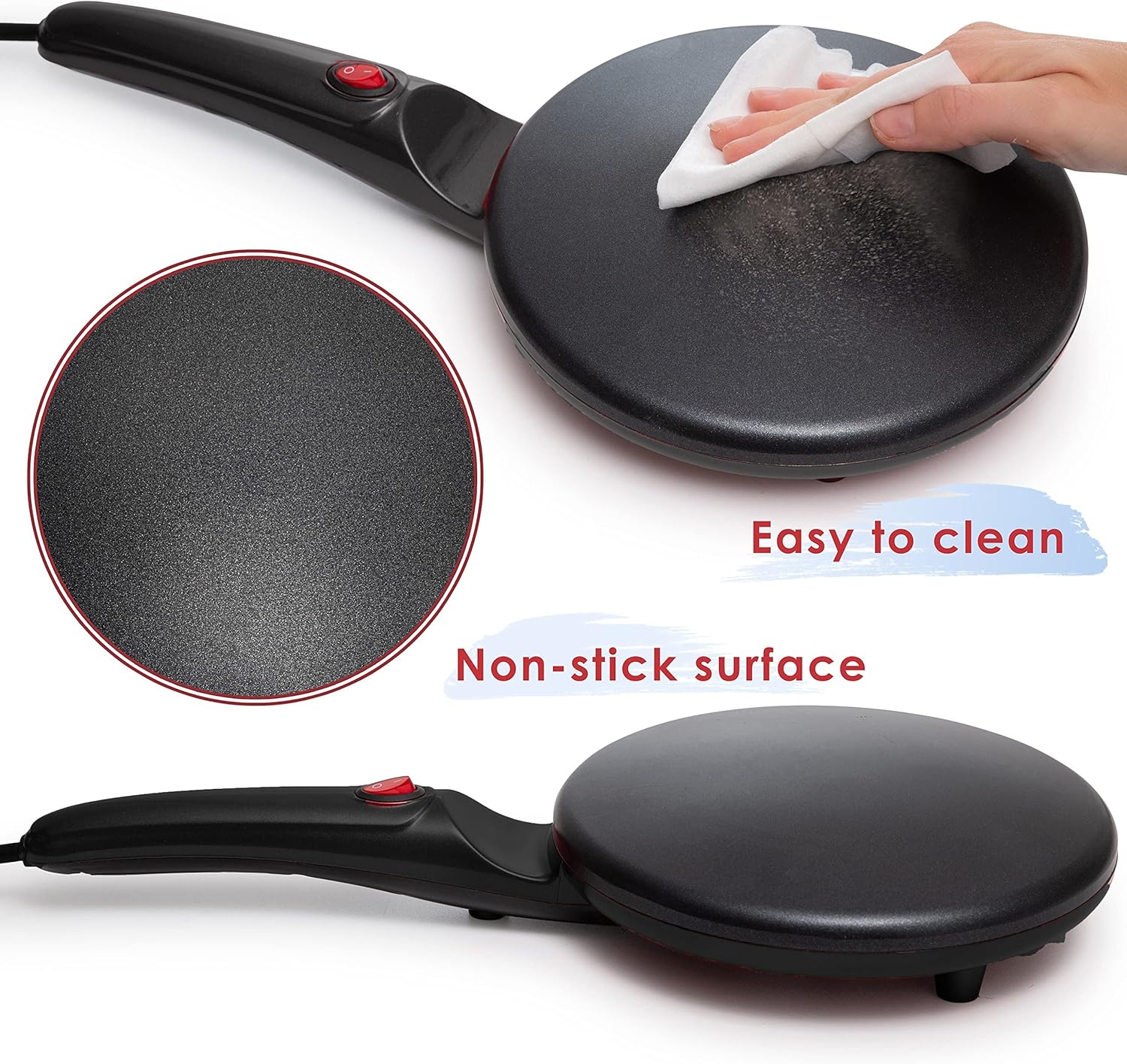 Electric Crepe Maker with Non-Stick Plate & Auto Power Off a7