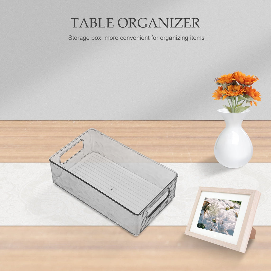 Clear Stackable Plastic Storage Box for Fridge Freezer Kitchen Pantry k7