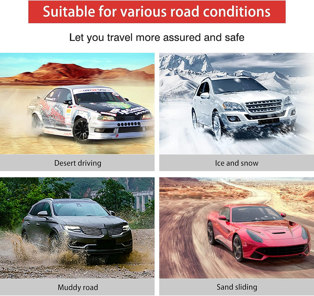 Snow Chains for Cars SUV Trucks Adjustable Tire Traction 145-285mm Pack of 2 k7