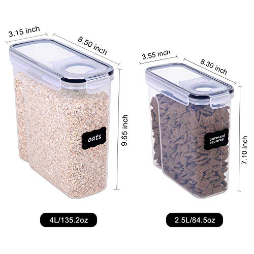 Airtight Cereal Storage Containers 6-Piece Set K7m