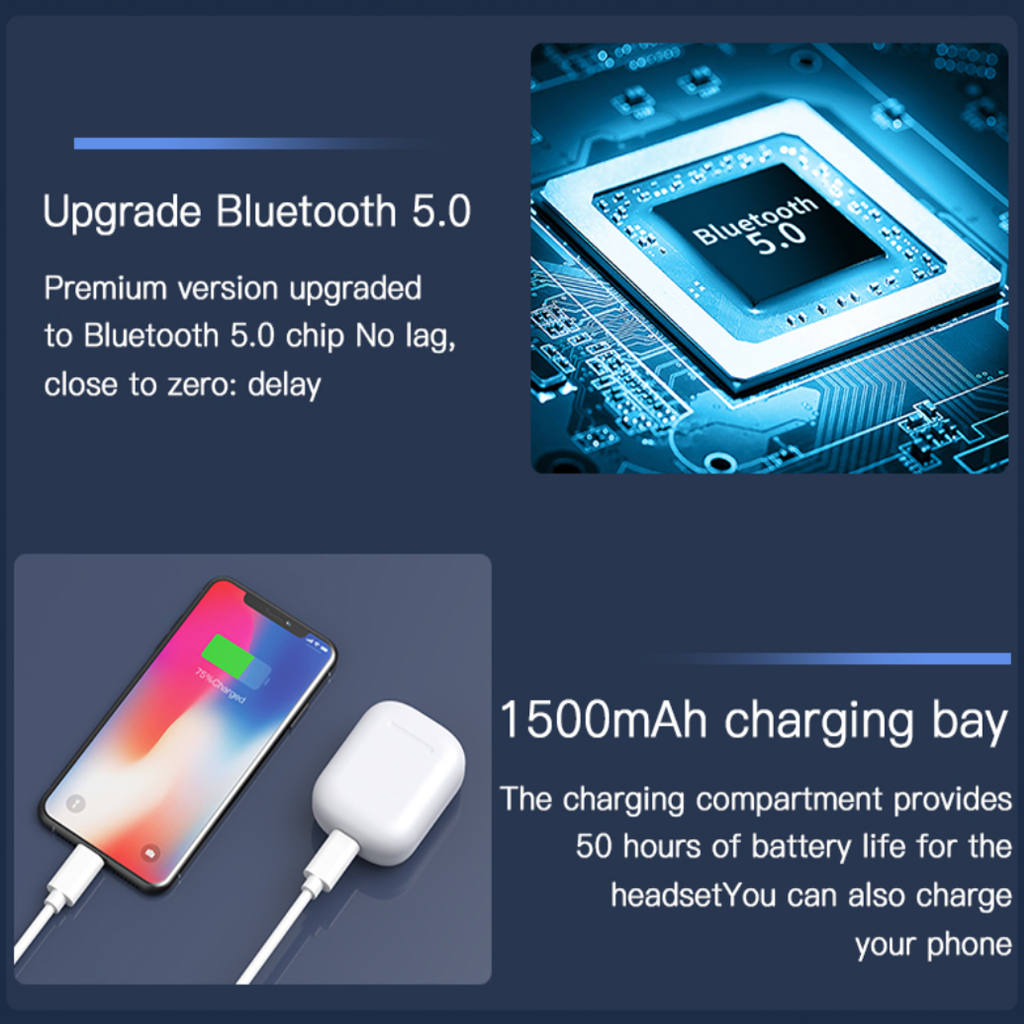 Wireless Earbuds with 72H Battery Life k7
