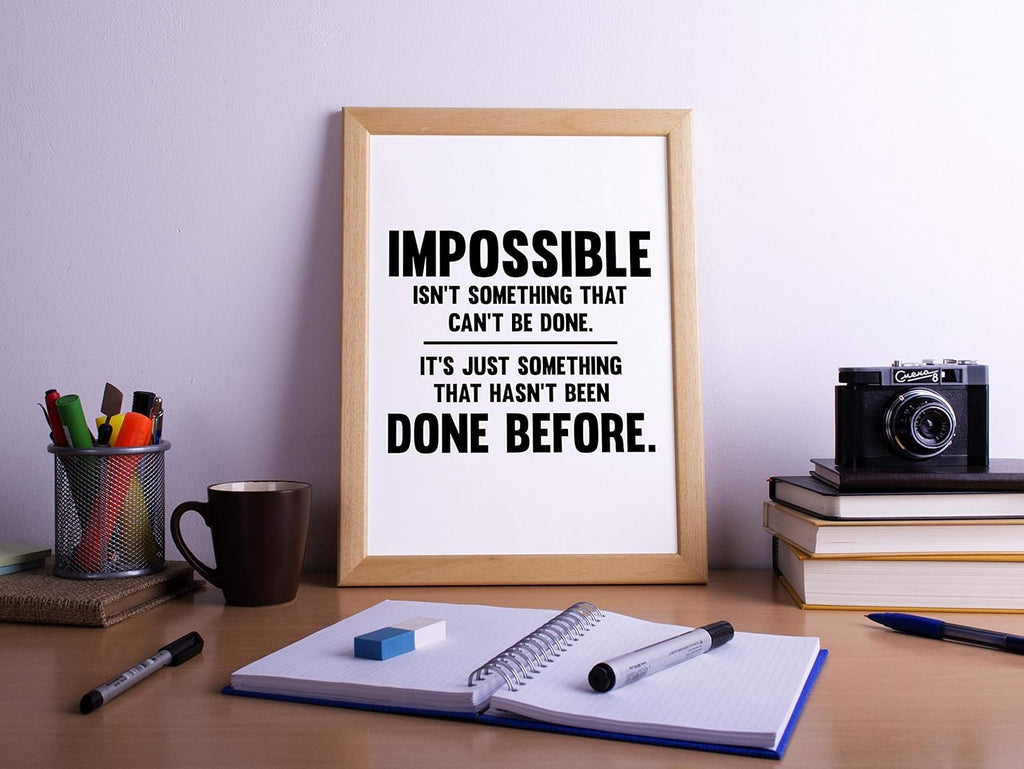 Motivational Quote Poster Print, Office Wall Decor Unframed k7