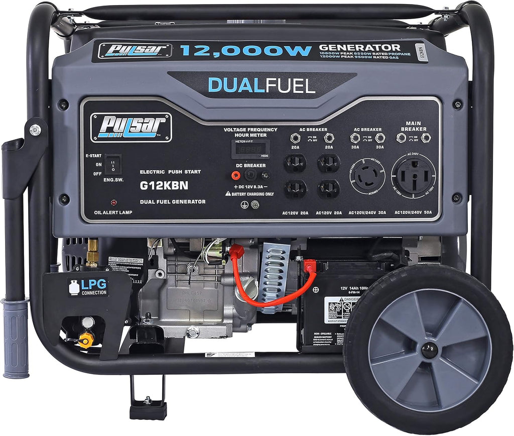 Heavy Duty Portable Dual Fuel Generator 9500W Electric Start A7