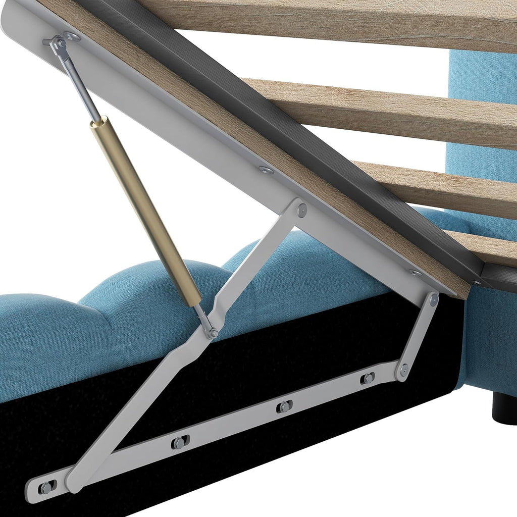 Queen Size Bed with Storage and LED Headboard k7m