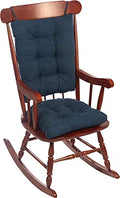 Klear Vu Omega Non-Slip Rocking Chair Cushion Set with Thick Padding and Tufted Design, Includes Seat Pad & Back Pillow with Ties for Living Room Rocker, 17x17 Inches, 2 Piece Set, Gray