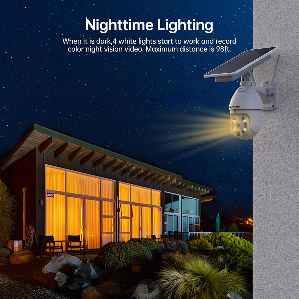 Solar Security Camera Wireless 360° Pan Tilt PIR Motion Detection a7