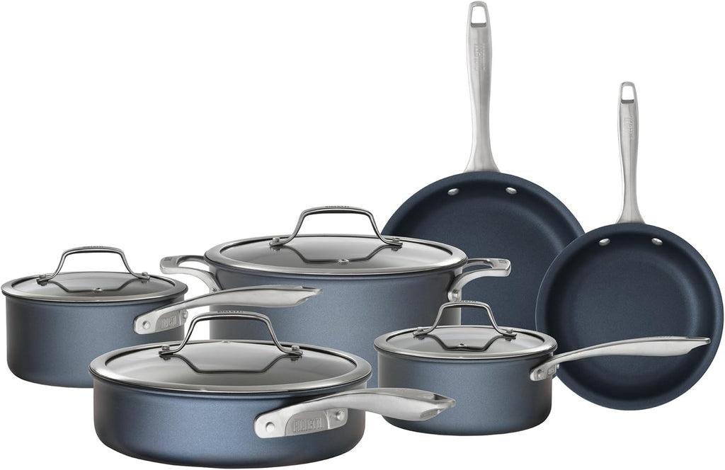 Hard Anodized Nonstick 10-Piece Cookware Set, Oven-Safe Gray k7